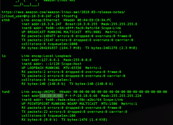 Command Output CVPNE